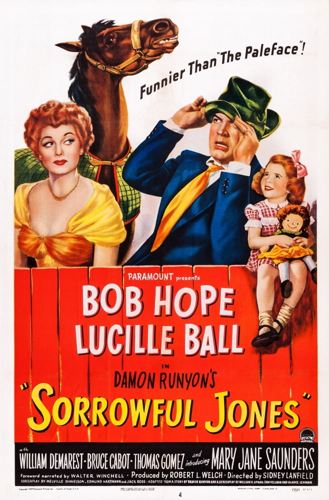 Sorrowful Jones Movie Poster featuring Lucille Ball and Bob Hope