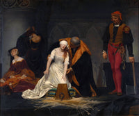 The Execution of Lady Jane Grey poster print by Paul Delaroche, depicting a historical scene.