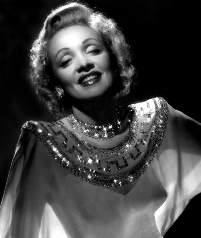 Vintage photo print of Marlene Dietrich from the late 1930s.