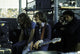 Backstage photo print of Robert Plant, John Paul Jones, and Bill Graham.