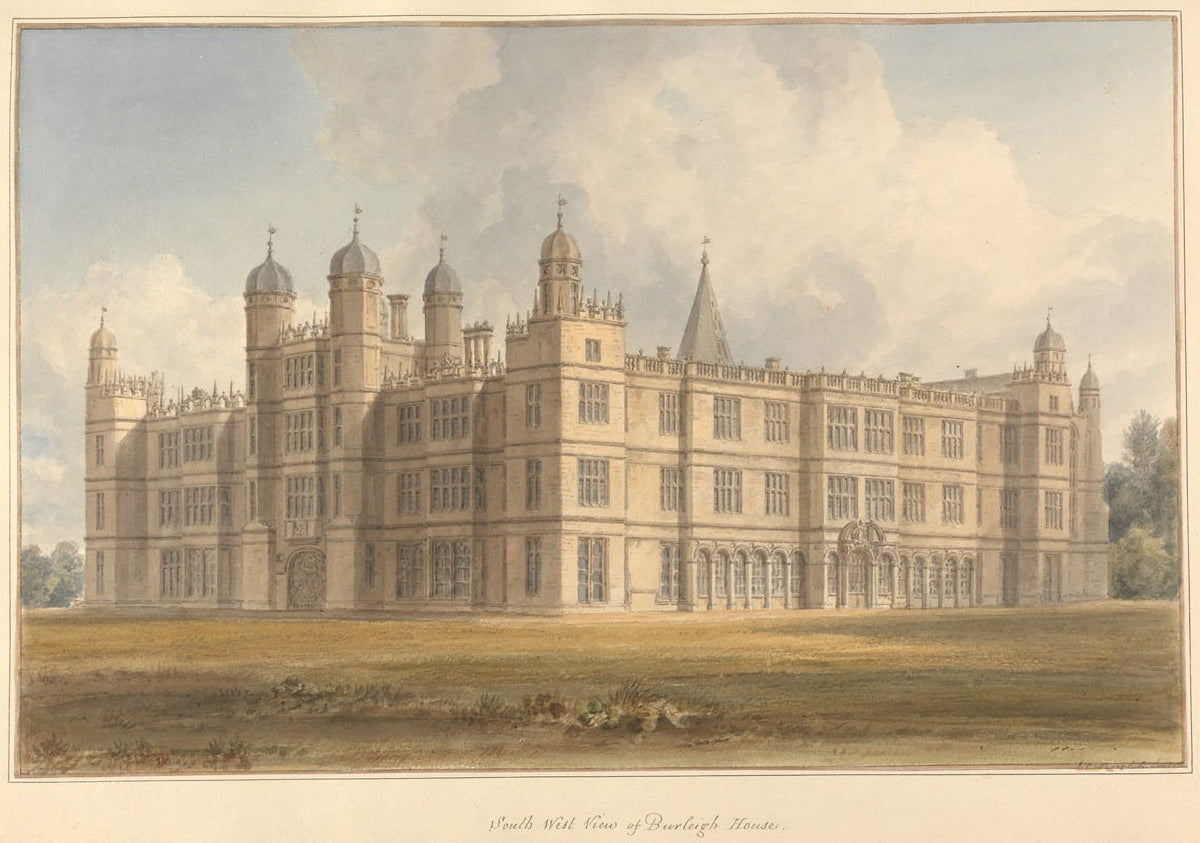 South West View of Burleigh House Art Print by John Buckler