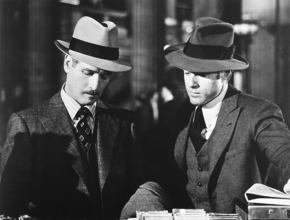 The Sting movie poster print featuring Paul Newman and Robert Redford.