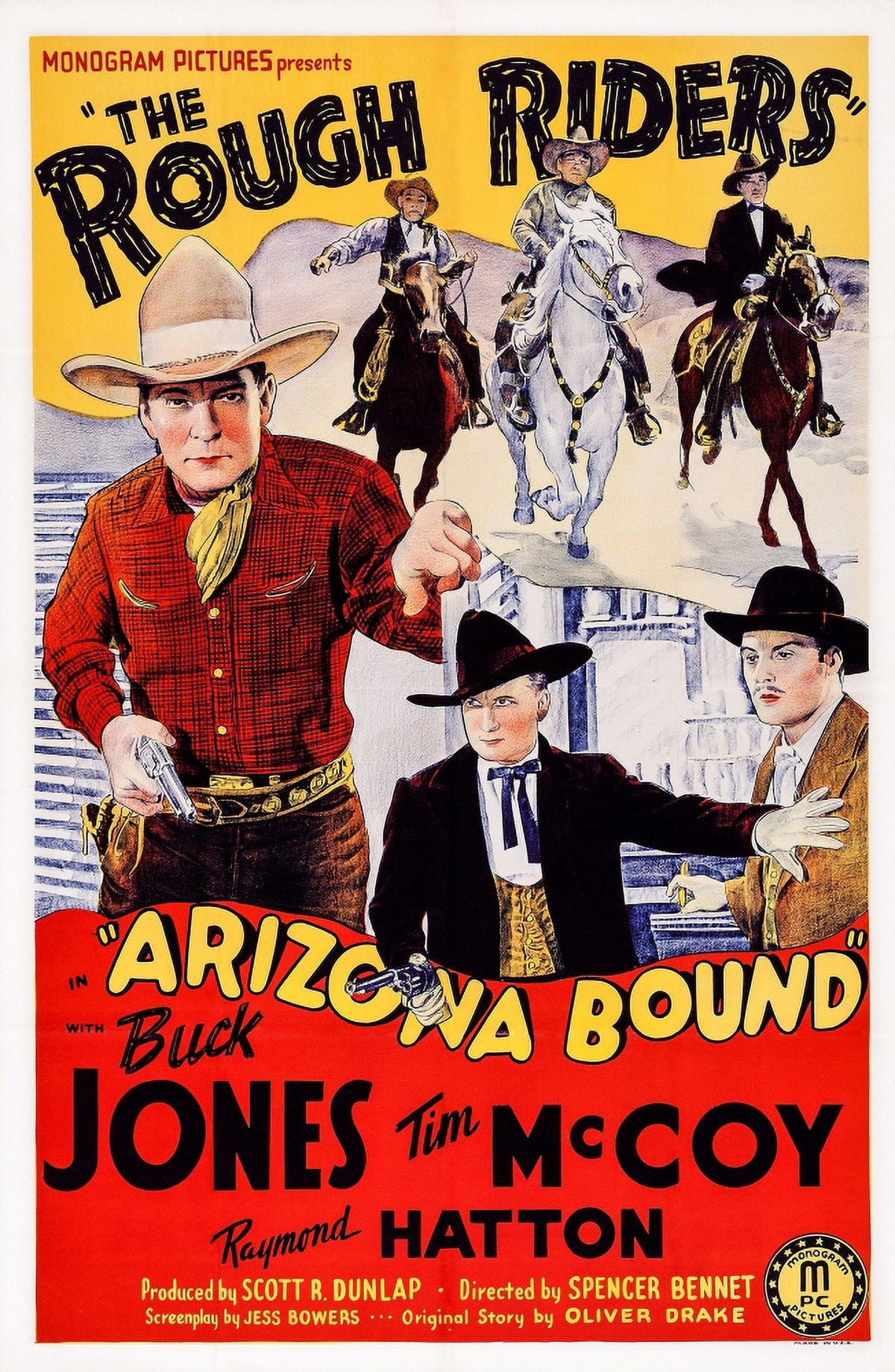 Arizona Bound Movie Poster Masterprint featuring Buck Jones, Tim McCoy, and Raymond Hatton