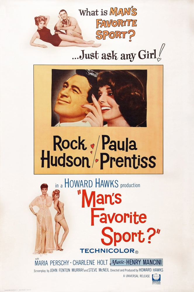 Man's Favorite Sport movie poster print featuring Rock Hudson and Paula Prentiss