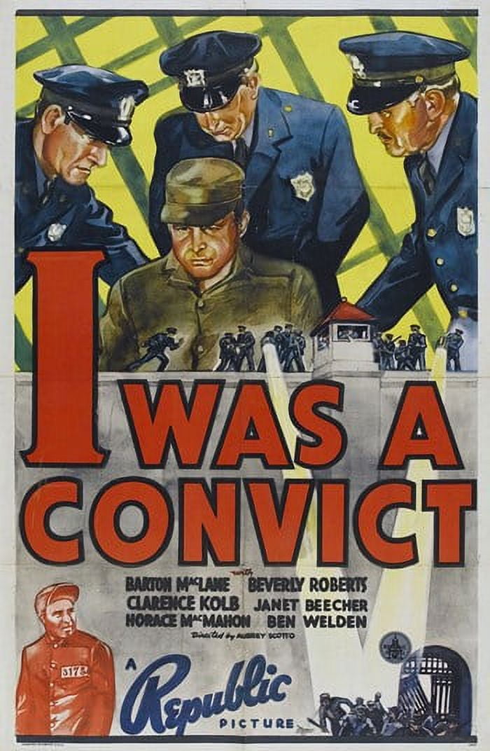 I Was a Convict movie poster 11x17 inches, classic cinema art print.