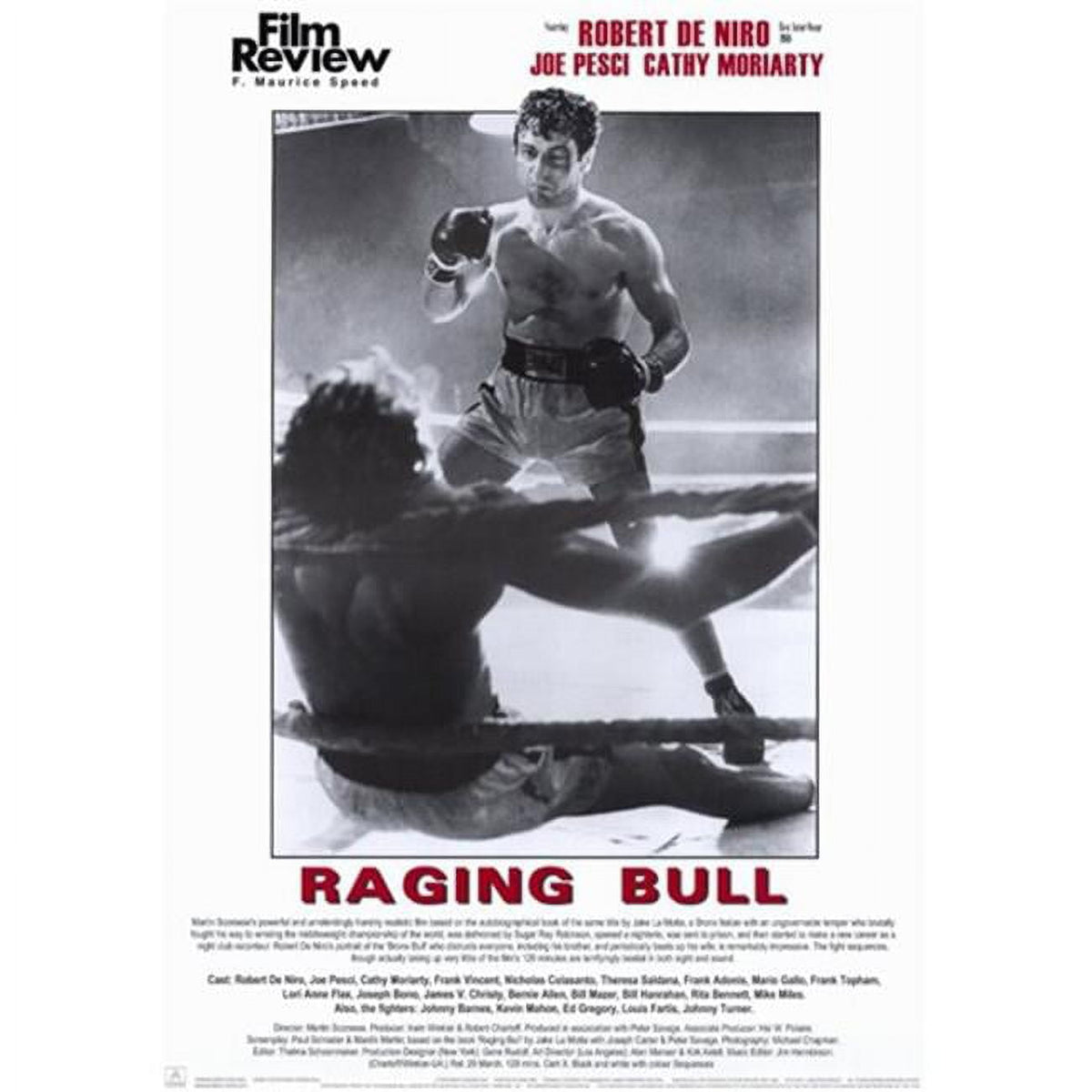Raging Bull Movie Poster 11x17 print featuring iconic boxing scene.