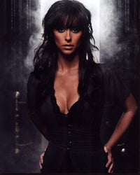 Jennifer Love Hewitt in black button-up top photo print