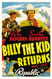 Billy The Kid Returns movie masterprint poster featuring Roy Rogers and Smiley Burnette