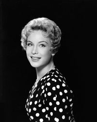 Barbara Eden Polka Dots Photo Print, vibrant colors, classic Hollywood decor.