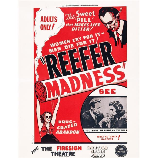 Reefer Madness movie poster art from 1936, iconic film print.