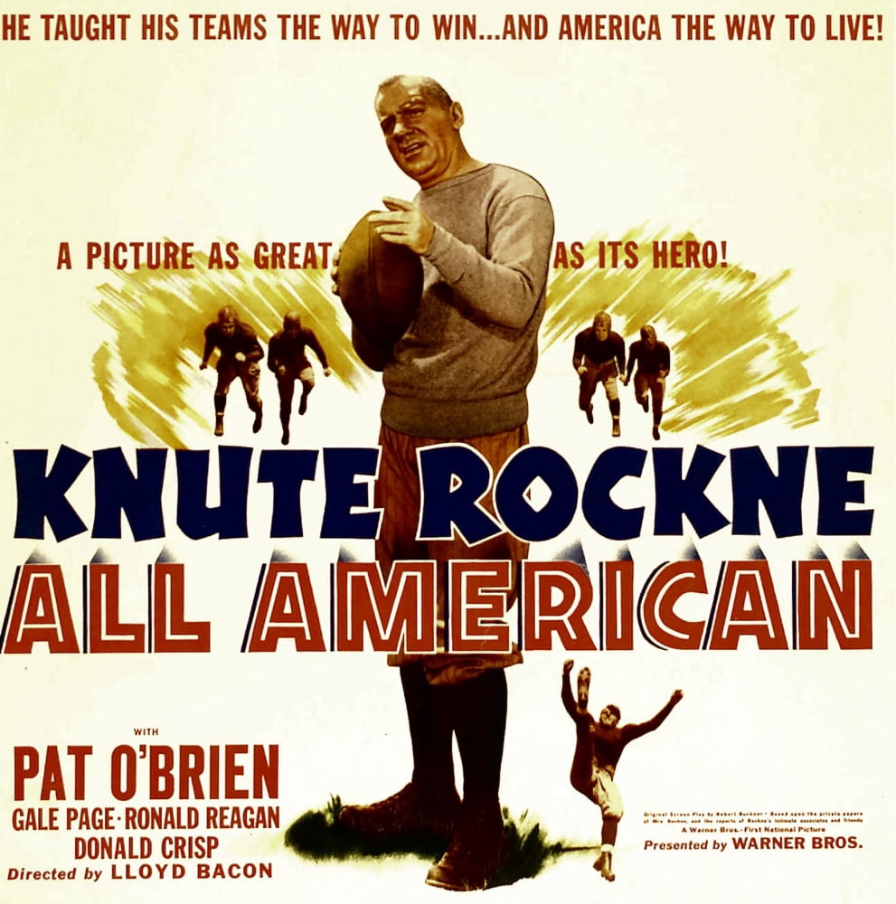 Knute Rockne All American 1940 movie poster print