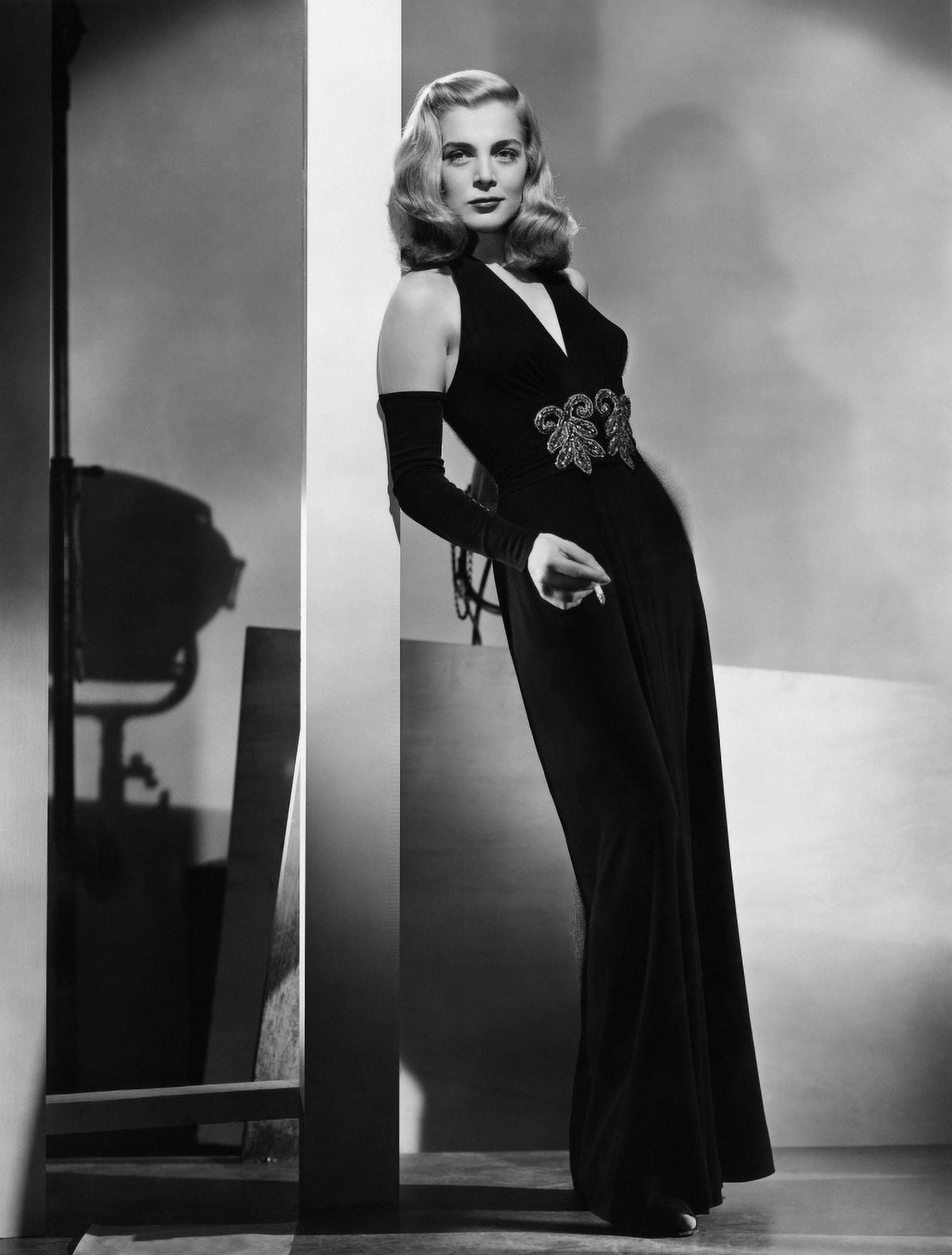 Lizabeth Scott modeling a gown by Jean Louis in Dead Reckoning photo print.