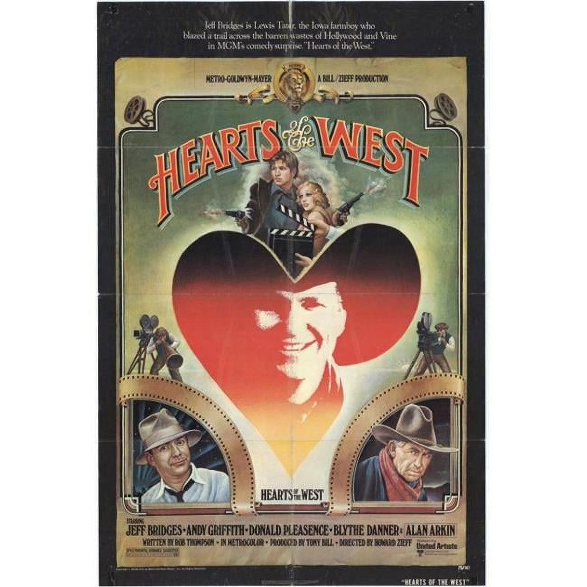 Hearts of the West movie poster print, 27x40 size.