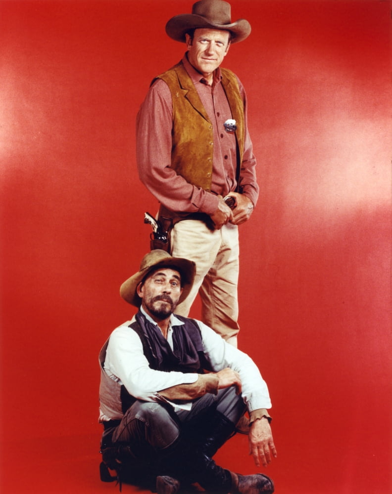 Gunsmoke Cast Photo Print with Red Background 8x10