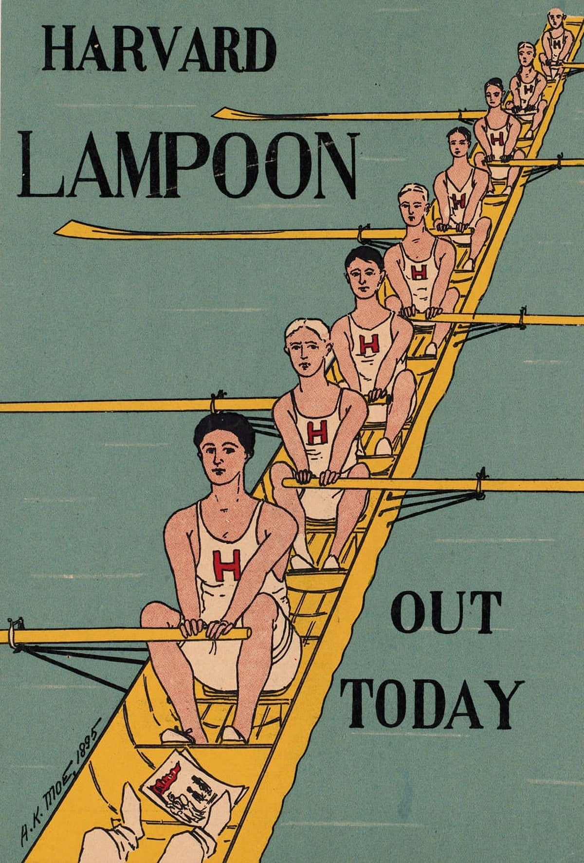 Harvard Lampoon Out Today (1895) poster print by Alfred Keane Moe, available in multiple sizes.