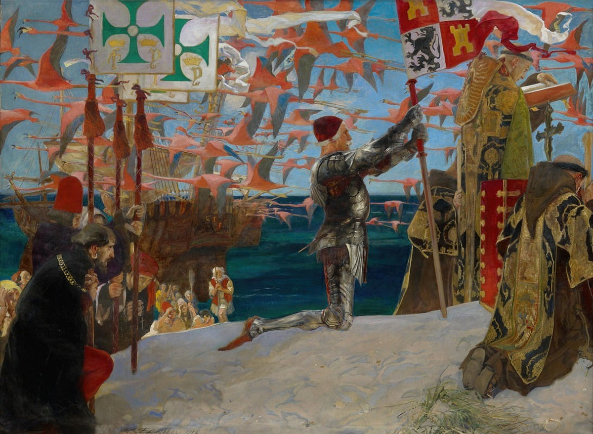 Columbus in the New World Poster Print by Edwin Austin Abbey