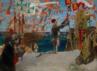 Columbus in the New World Poster Print by Edwin Austin Abbey