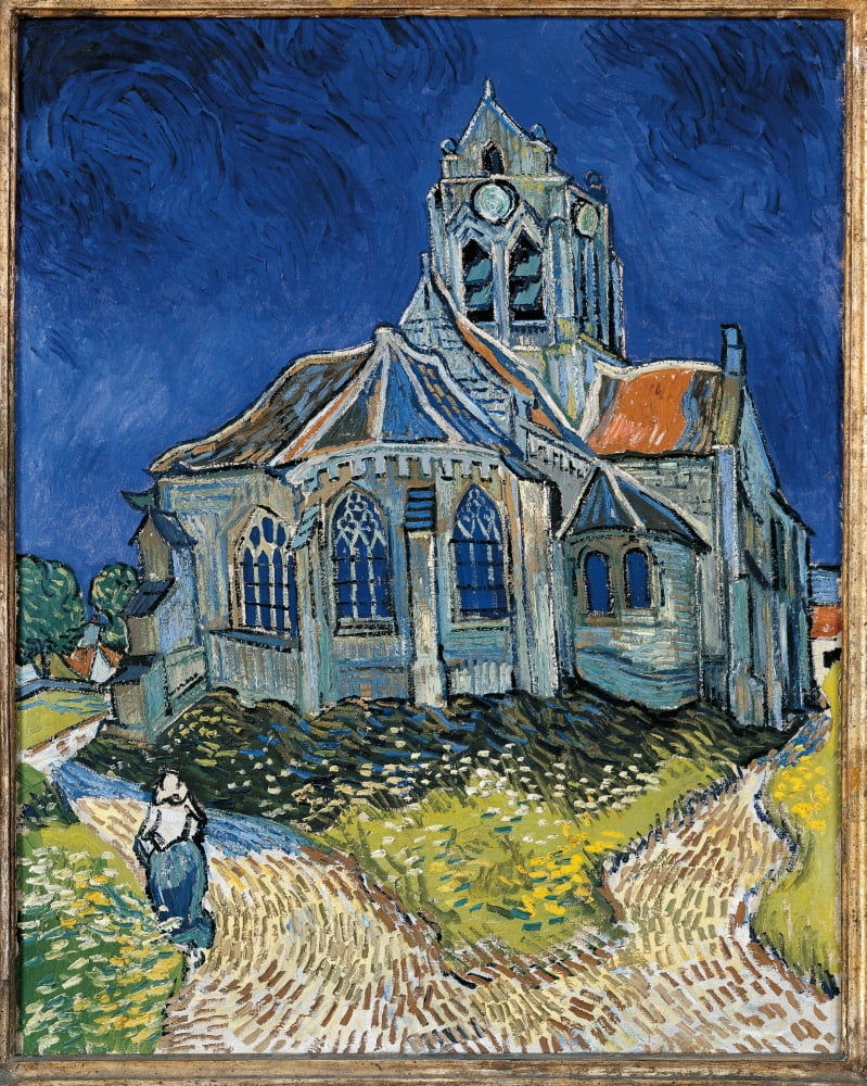 The Church At Auvers Poster Print showcasing serene rural beauty.