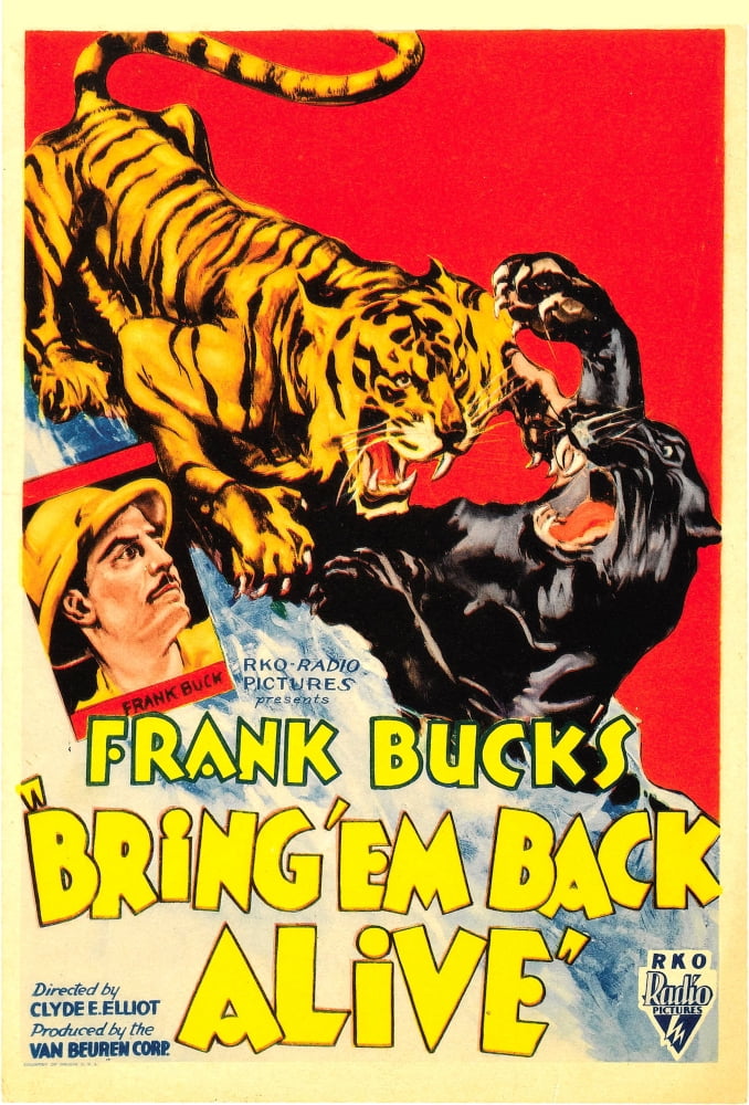 Bring 'Em Back Alive movie masterprint poster - 1932 window card.