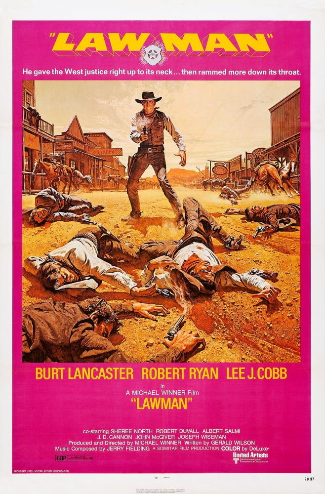 Lawman movie masterprint poster featuring Burt Lancaster and Robert Ryan