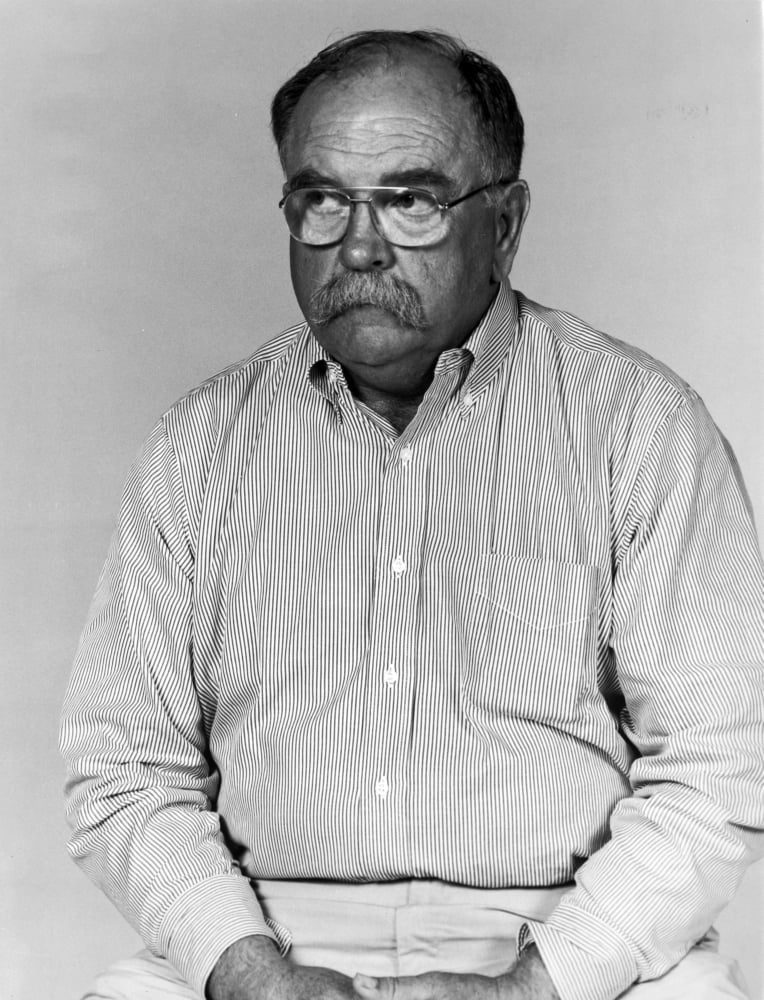 Wilford Brimley wearing a striped shirt photo print