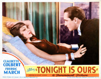 Tonight Is Ours movie lobby card print featuring Claudette Colbert and Fredric March
