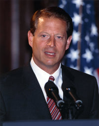 Al Gore giving a speech portrait photo print