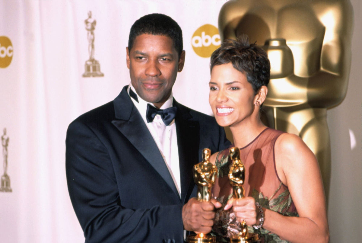 Denzel Washington and Halle Berry Academy Awards poster print