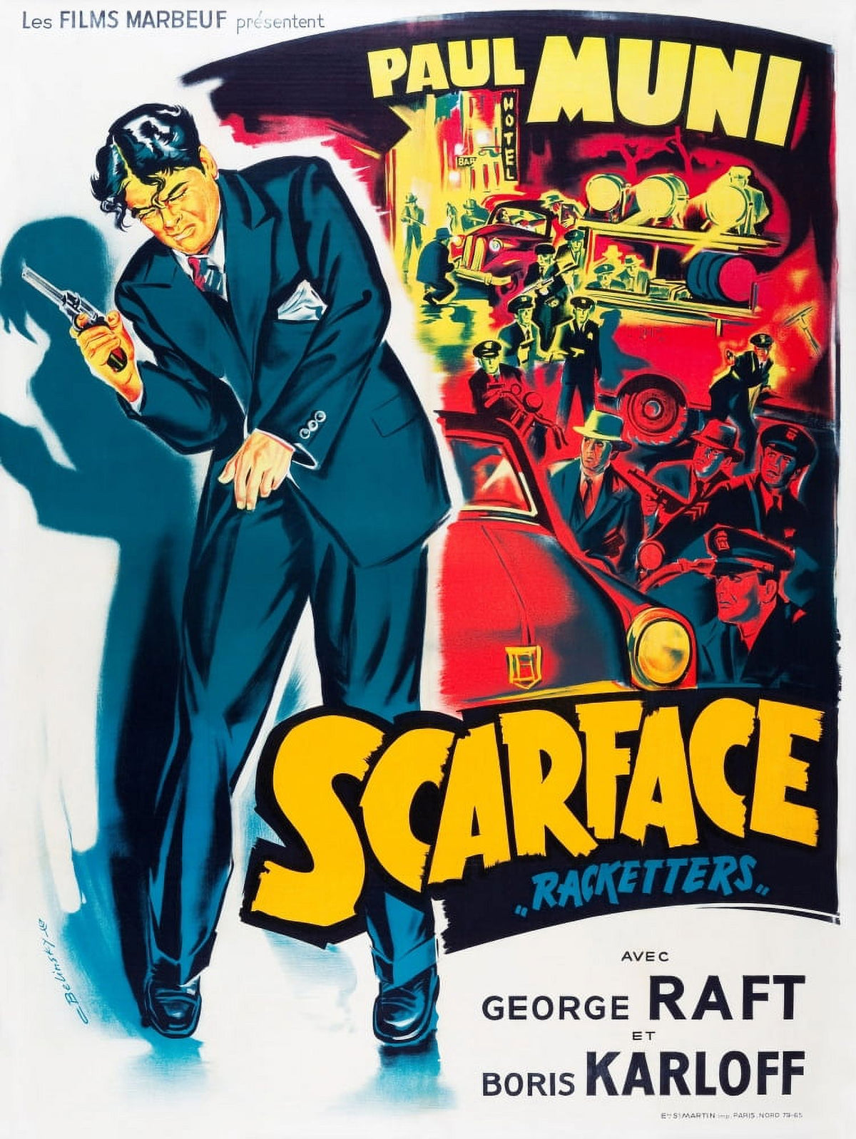 Scarface Movie Masterprint Poster Print from 1932 featuring Paul Muni