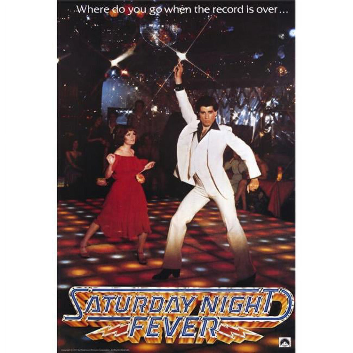 Saturday Night Fever Movie Poster showcasing iconic dance film art.