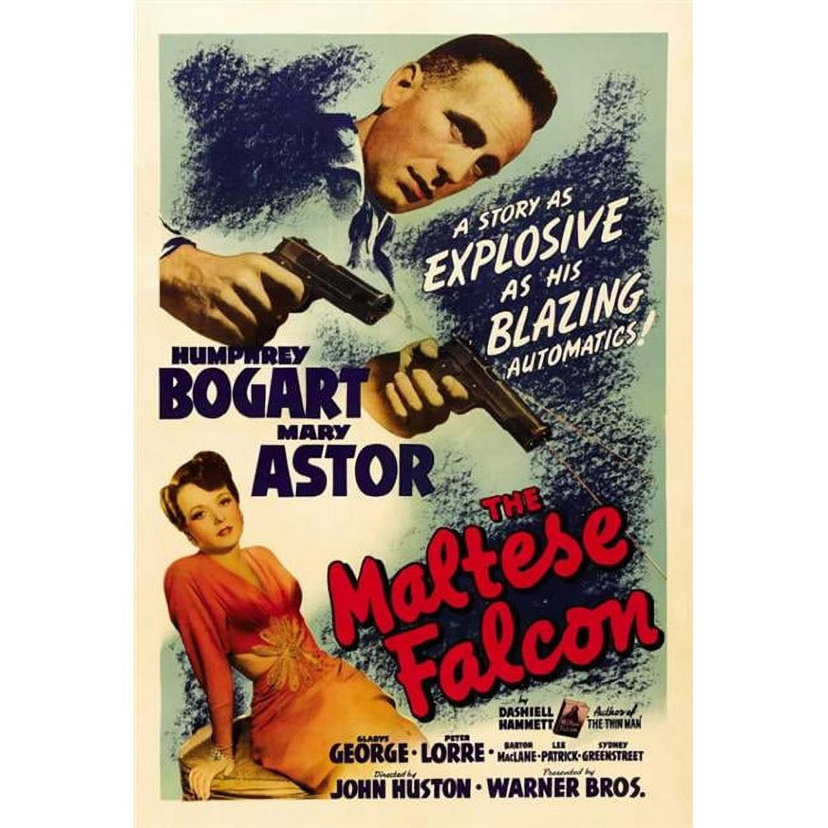 The Maltese Falcon Movie Poster featuring classic film noir imagery.