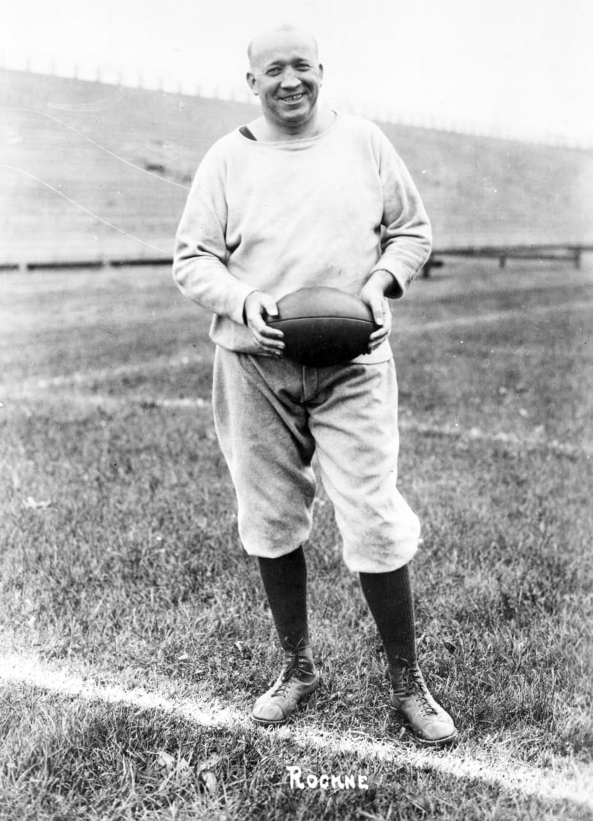 Knute Rockne black and white portrait photo print