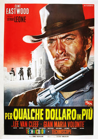 For A Few Dollars More movie poster featuring Clint Eastwood, 1965 classic film art print.