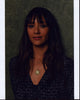 Rashida Jones stylish headshot photo print featuring a patterned top