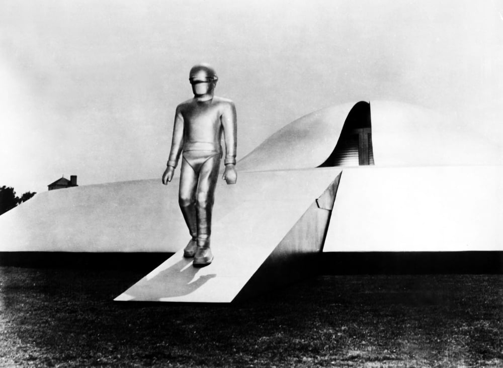 The Day The Earth Stood Still photo print featuring iconic movie imagery.