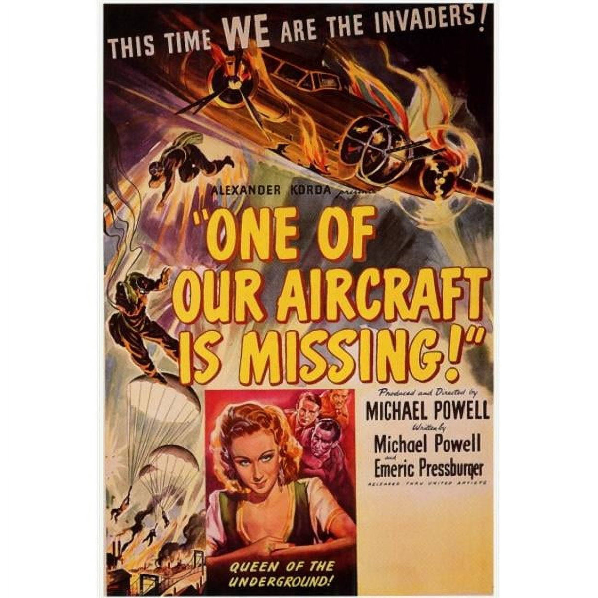 'One of Our Aircraft Is Missing' movie poster print in 27x40 size.