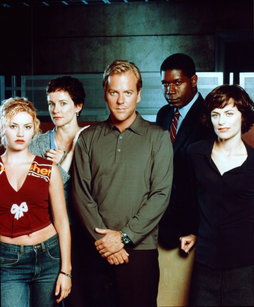 Kiefer Sutherland 24 cast photo print showcasing iconic TV moments.