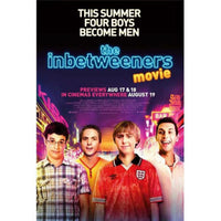 The Inbetweeners Movie Poster Print featuring vibrant colors and comedic design.