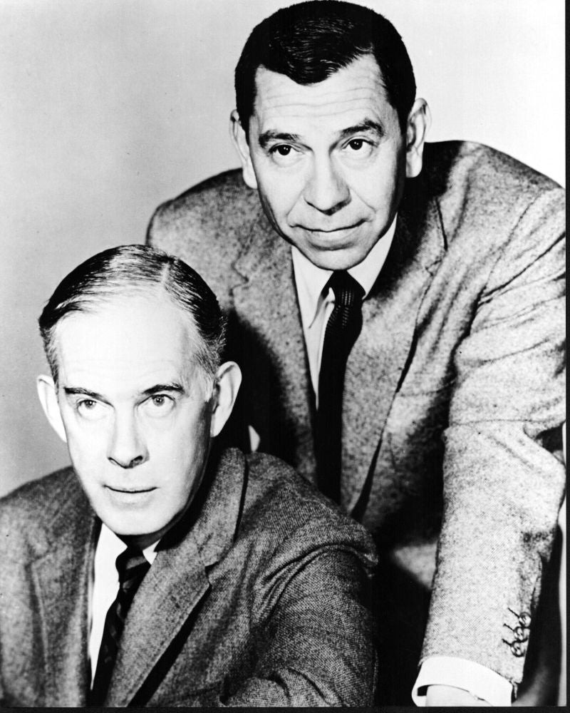 Black and white photo print of Harry Morgan and Jack Webb in Dragnet 1967