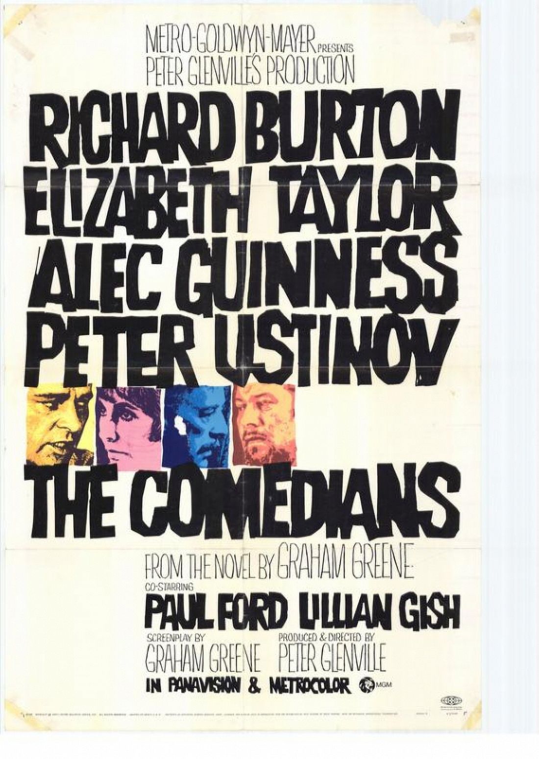 The Comedians Movie Poster Print showcasing vibrant colors and humor.
