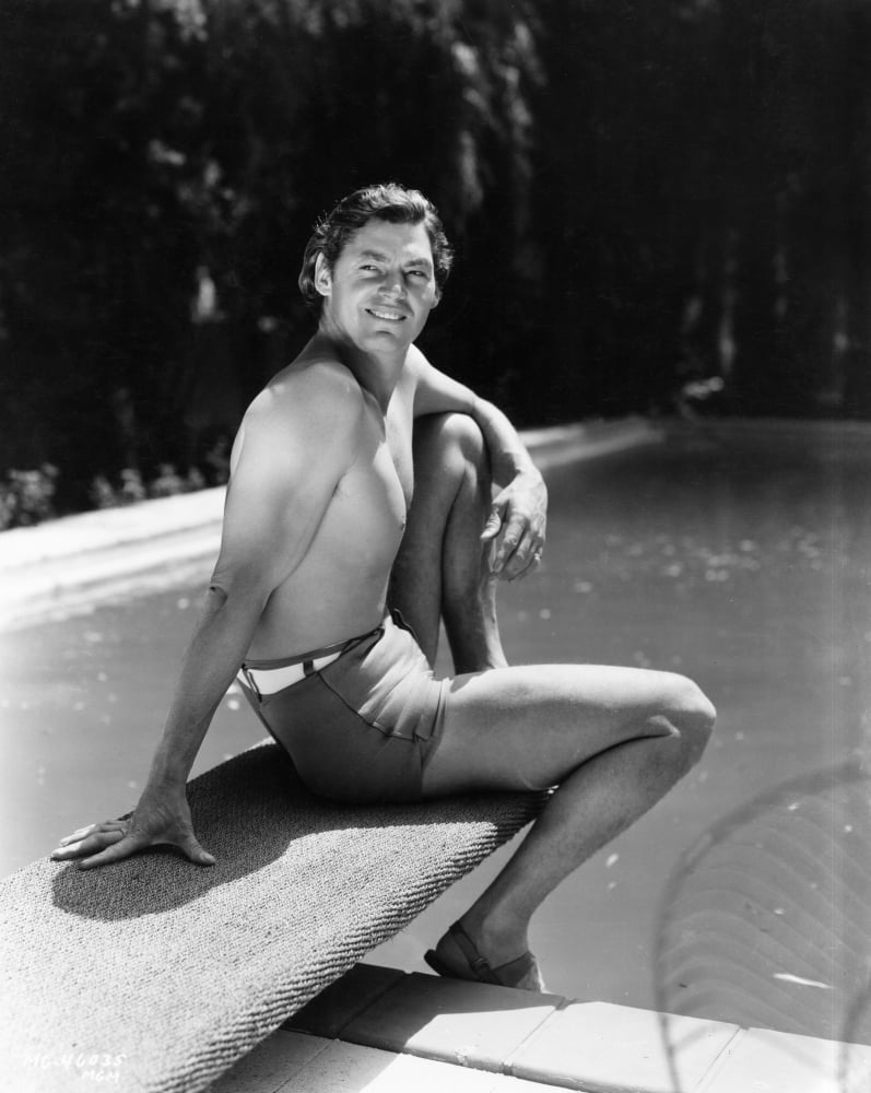Johnny Weissmuller 1930s photo poster print, vintage cinema art