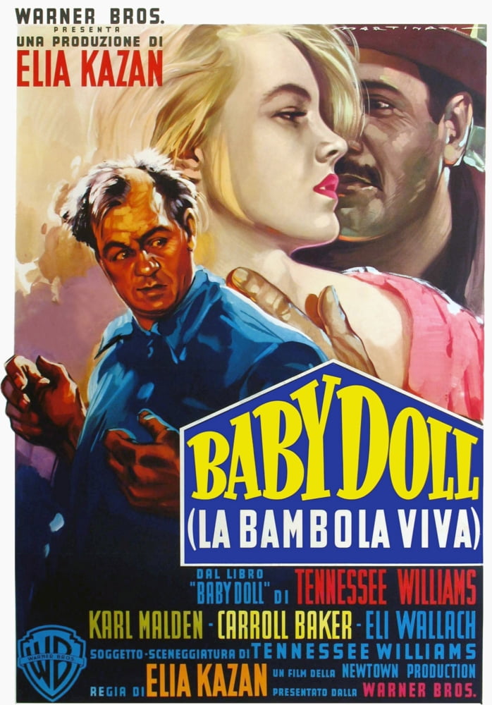 La Bambola Viva movie poster featuring Karl Malden, Carroll Baker, and Eli Wallach - 1956 film art print.