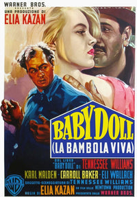 La Bambola Viva movie poster featuring Karl Malden, Carroll Baker, and Eli Wallach - 1956 film art print.