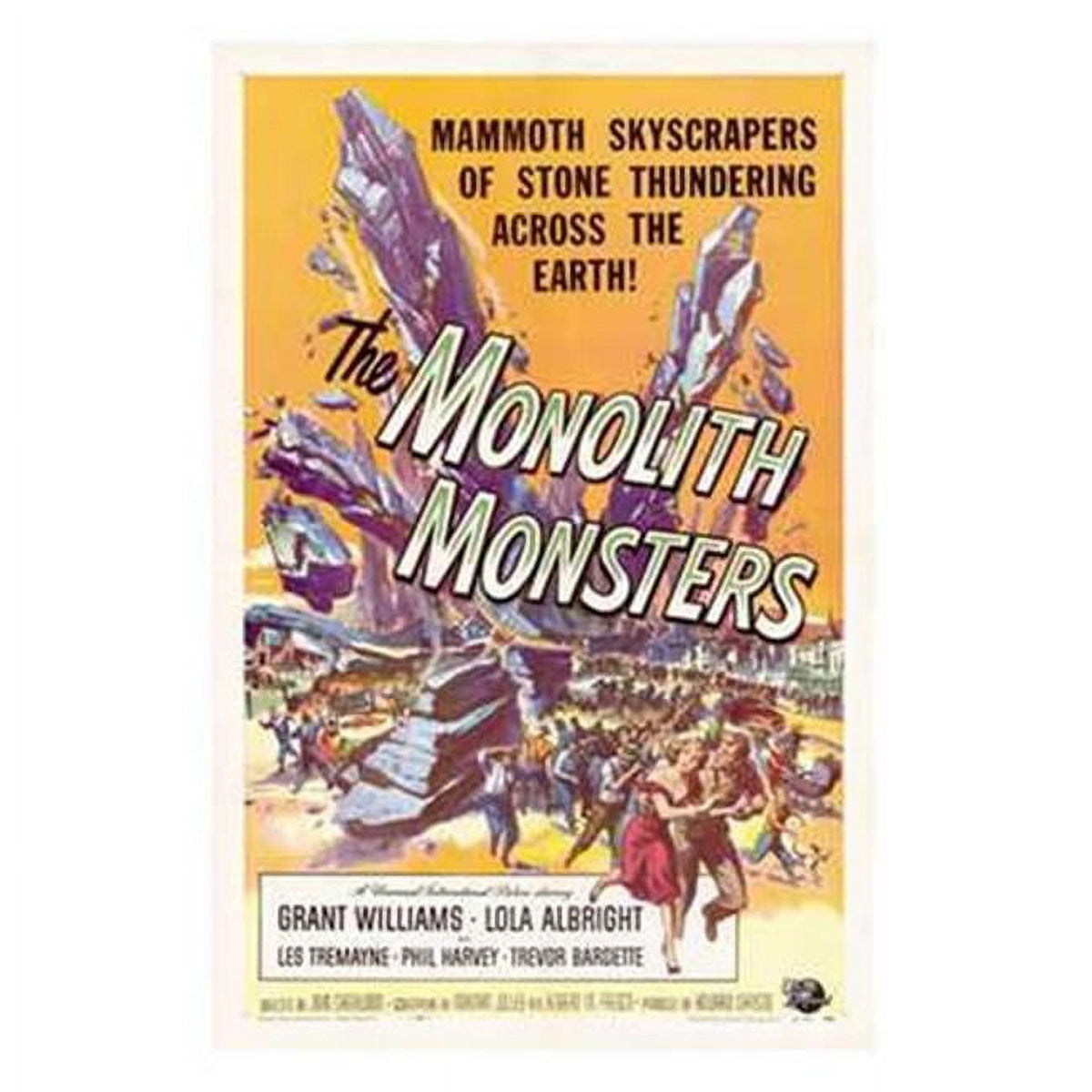 Monolith Monsters movie poster in 11x17 size, vintage horror film art.