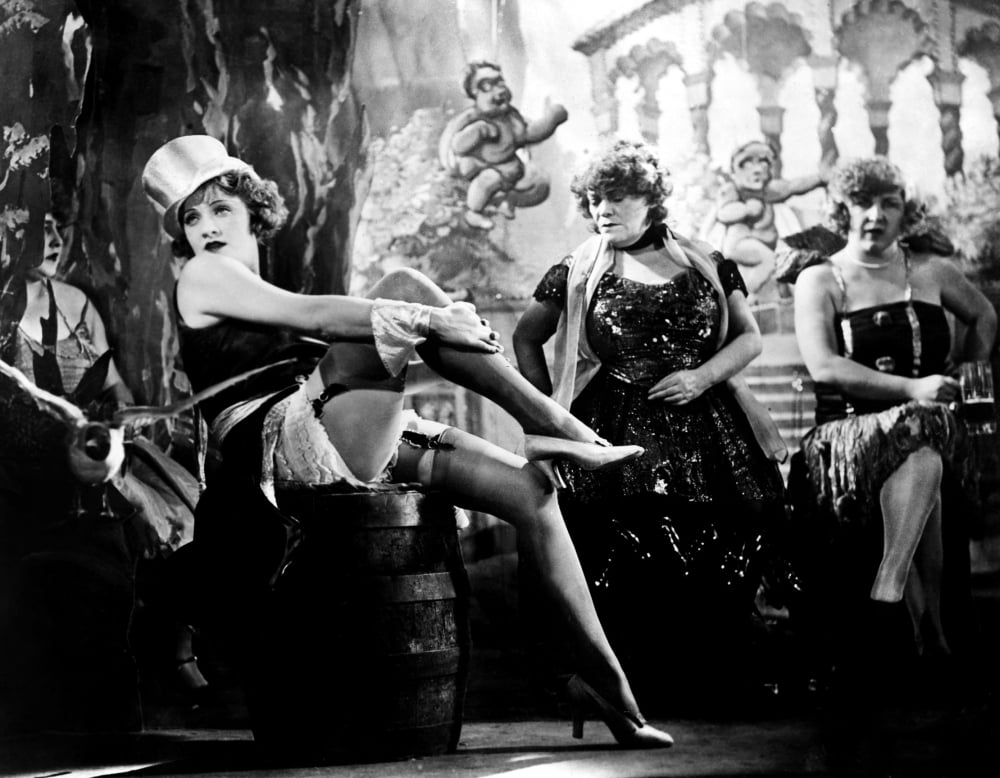 The Blue Angel movie poster print featuring Marlene Dietrich and Rosa Valetti.