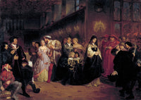 The Courtship of Anne Boleyn art print by Emanuel Gottlieb Leutze, historical artwork depicting Anne Boleyn's courtship.