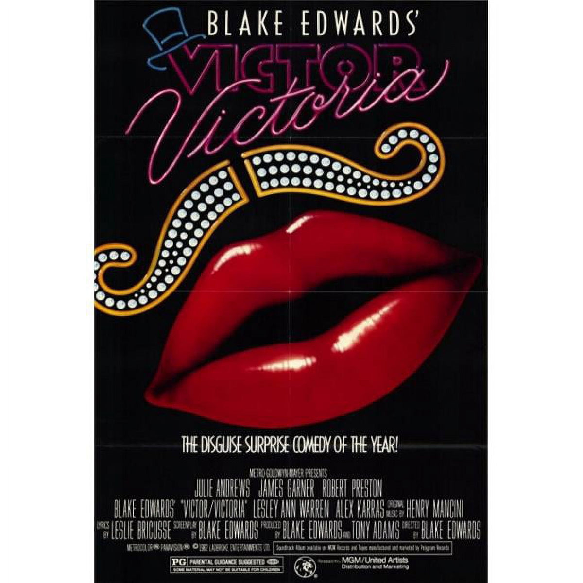 Victor/Victoria movie poster print showcasing vibrant colors and design.
