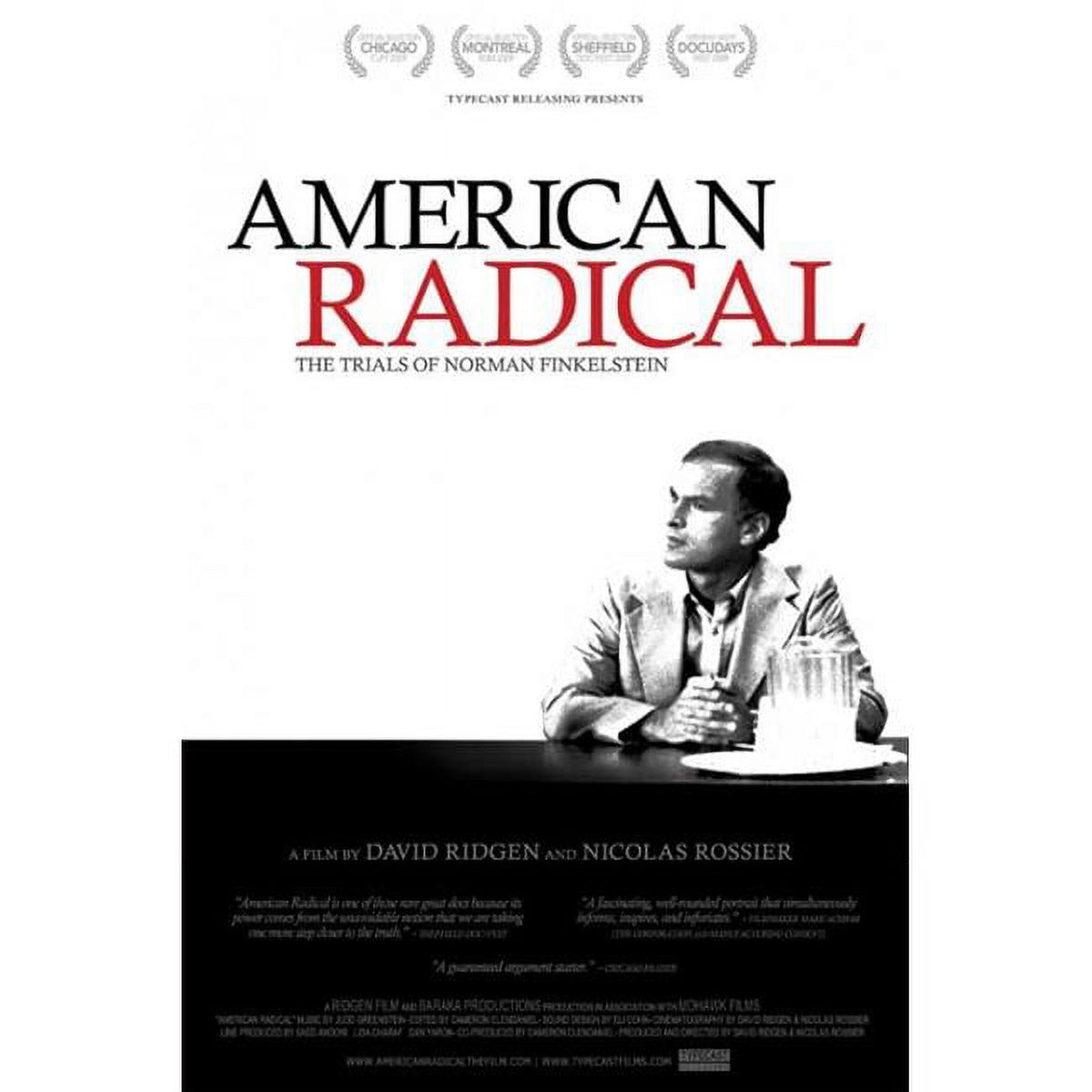 American Radical movie poster print featuring The Trials of Norman Finkelstein, 27x40 inches.