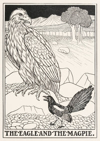 The Eagle and the Magpie art print by Percy J. Billinghurst, showcasing vibrant colors and intricate details.
