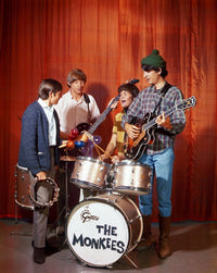 Monkees black and white photo print featuring the iconic band.